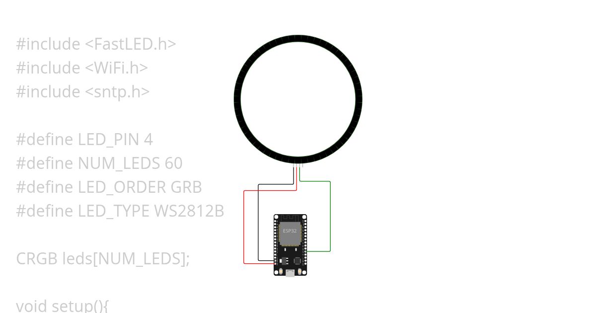 esp32 Fastled clock (wifi) simulation