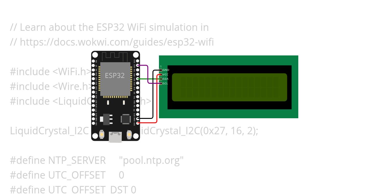 ESP32 NTP TZ.ino simulation