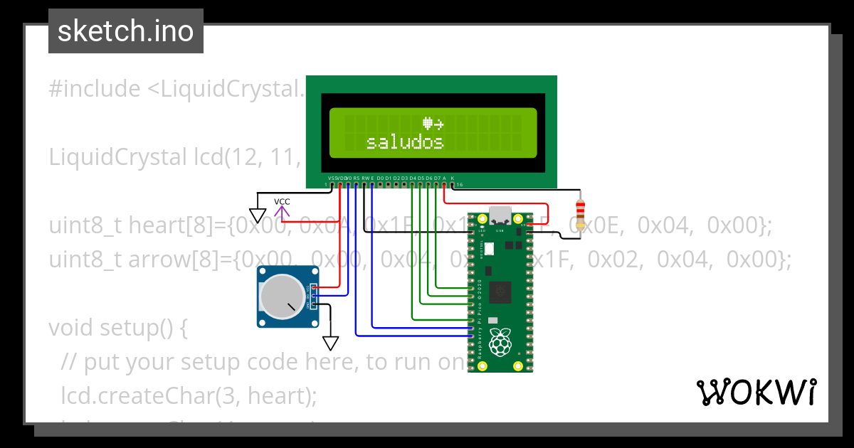 pantalla lcd normal sin I2C - Wokwi ESP32, STM32, Arduino Simulator