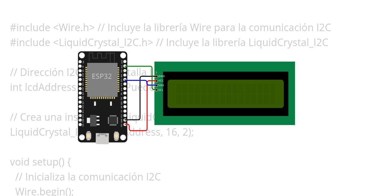 Prueba de LCD E.S.P 32 simulation