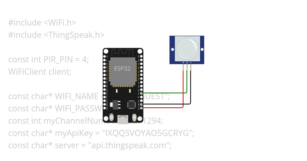 Motion Detection to Thingspeak simulation
