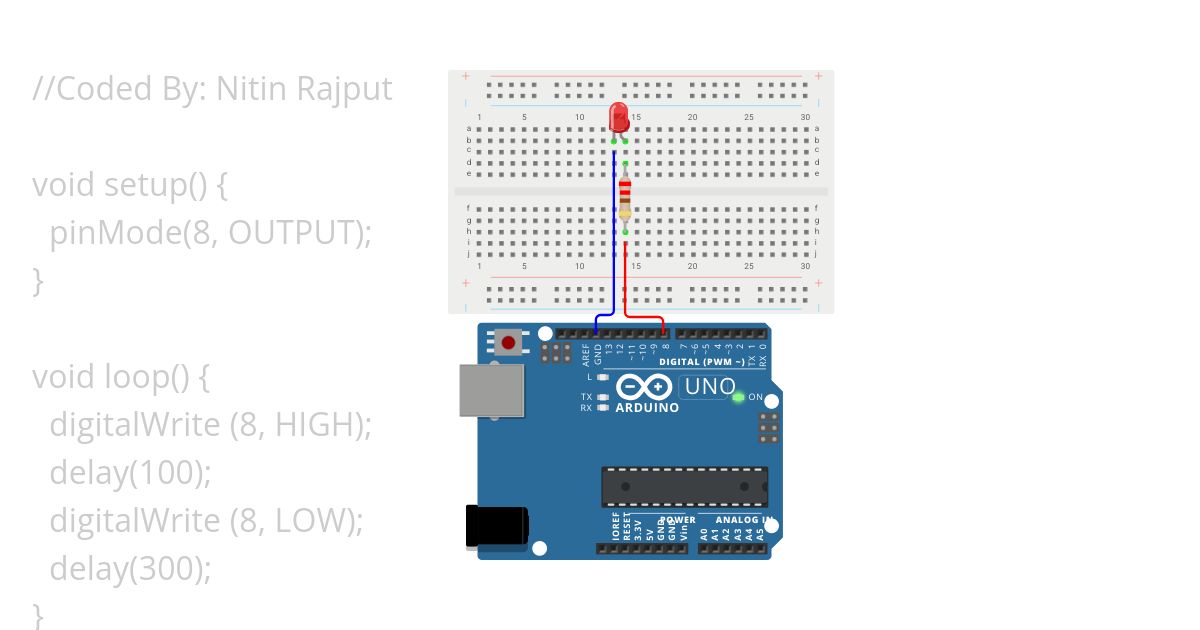 1.	Blinking an LED simulation