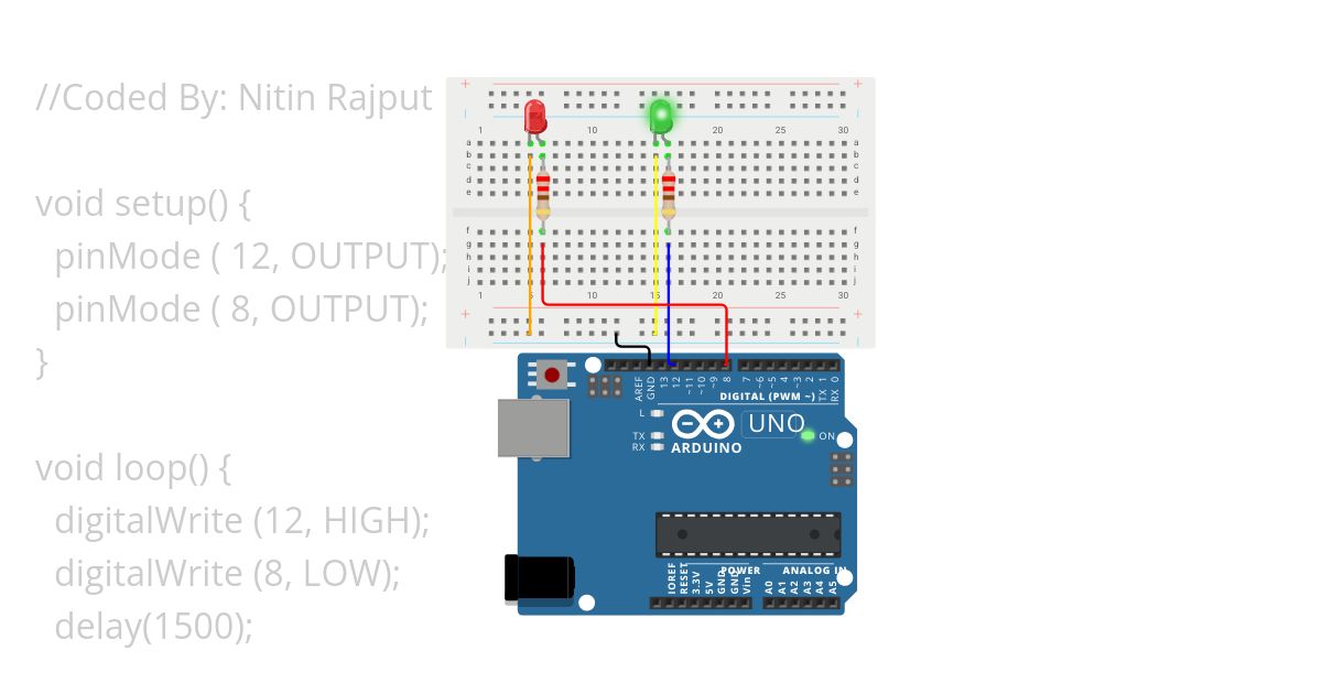 2.	Blinking Two LEDs simulation