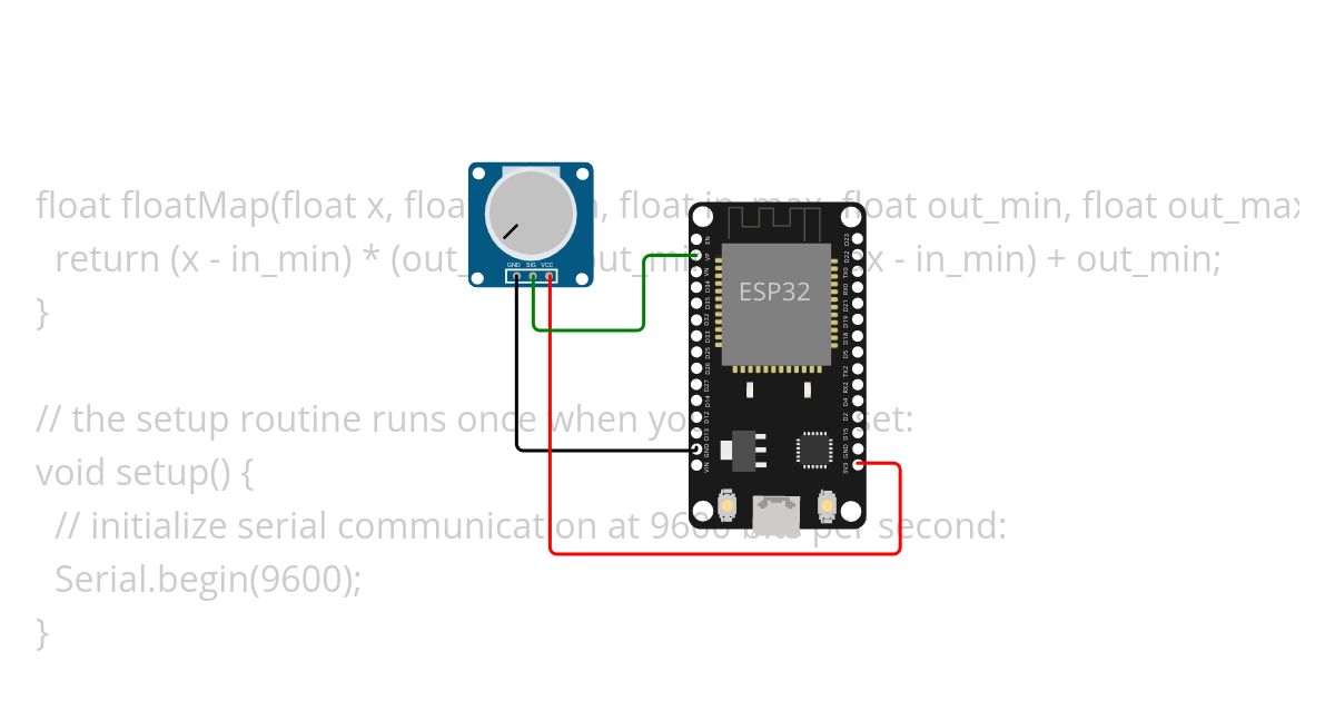 Potentiometer With ESP32 simulation