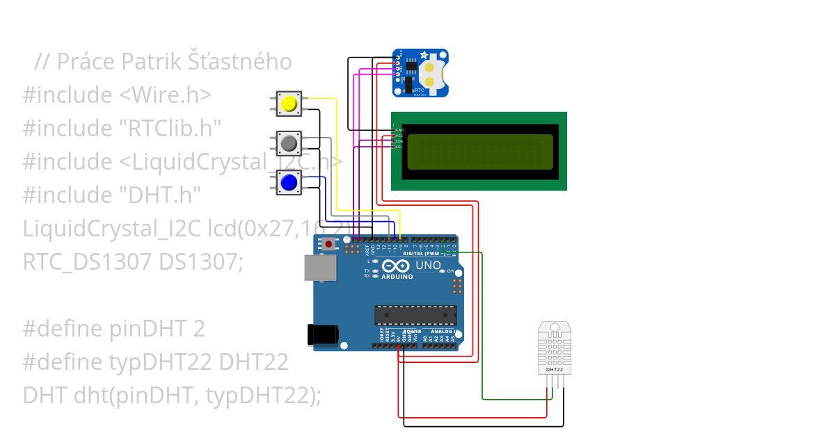 Hodiny s teplotou a eko modem simulation