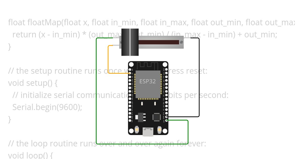 Slide Potentiometer with esp32 simulation