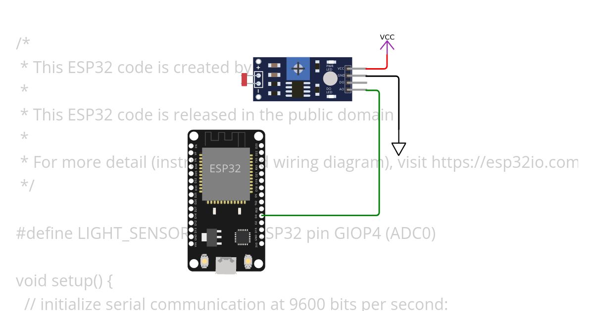 Light Sensor with ESP32 simulation