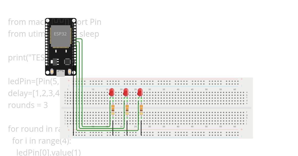 MicroPython Blink ESP32 Kittitat simulation