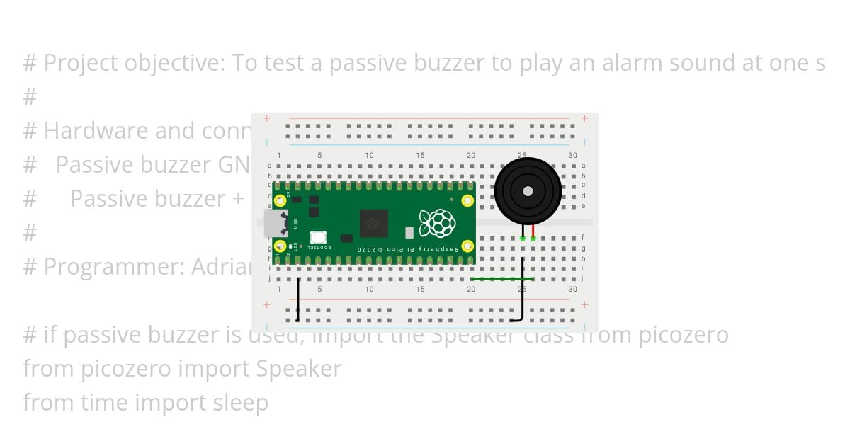 Raspberry Pi Pico Passive Buzzer (picozero) Copy simulation