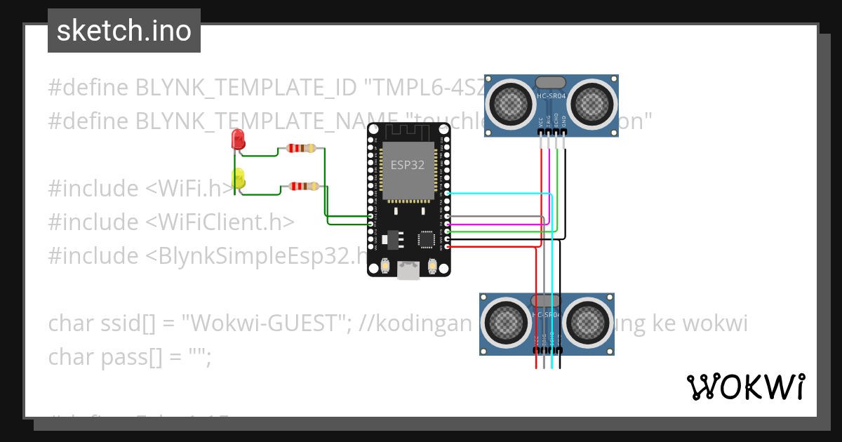 masih bingung touchless help button Copy - Wokwi ESP32, STM32, Arduino ...