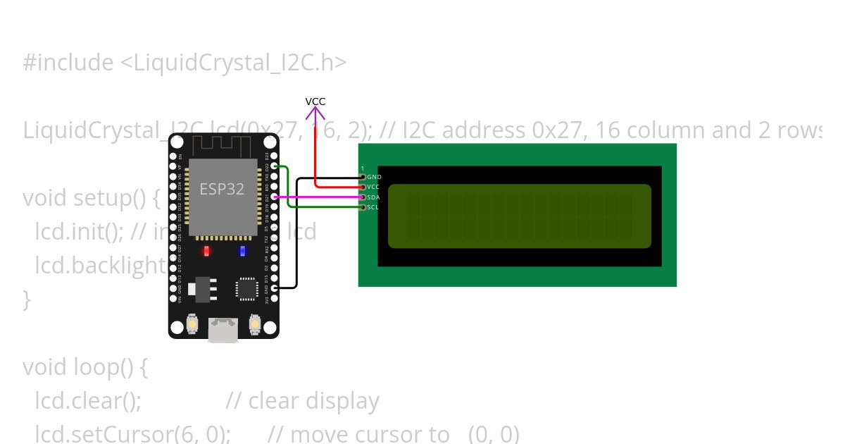 ESP32 LCD I2C Mode simulation