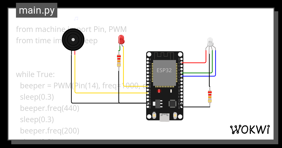 Second Lesson - Wokwi ESP32, STM32, Arduino Simulator