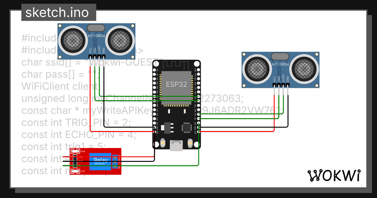 dam project - Wokwi ESP32, STM32, Arduino Simulator