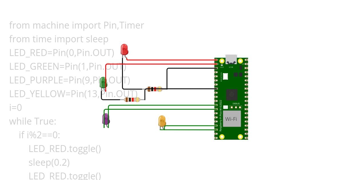 Blinking LED simulation