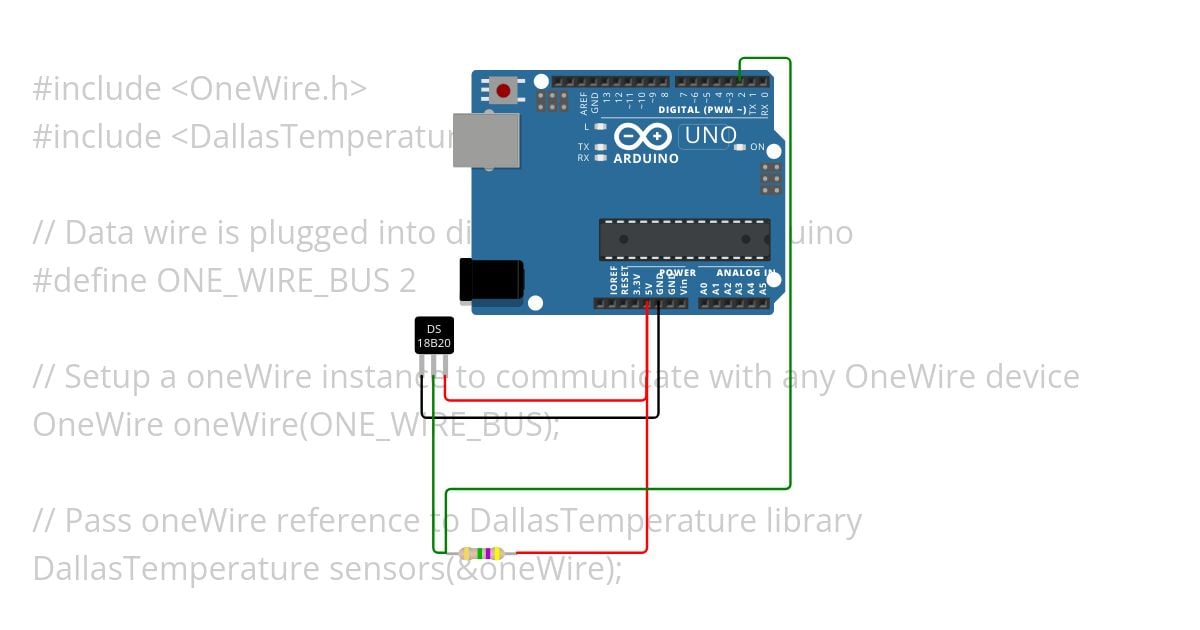 DS18B20 test simulation