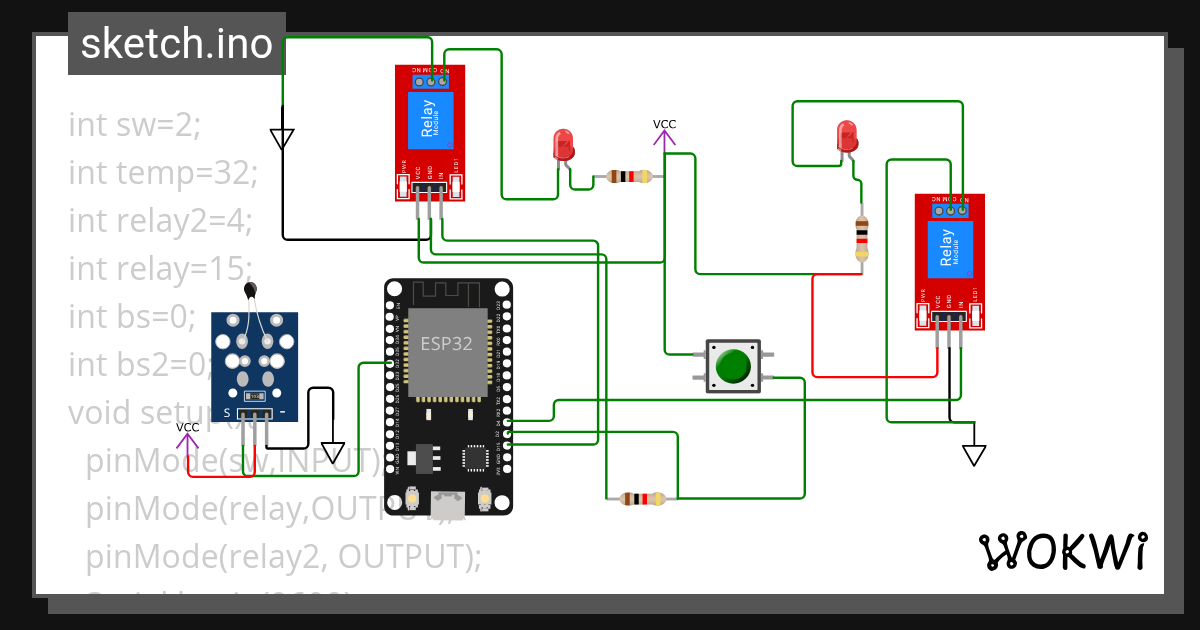 relay controlling esp32 with thingspeak dashboard Wokwi ESP32, STM32