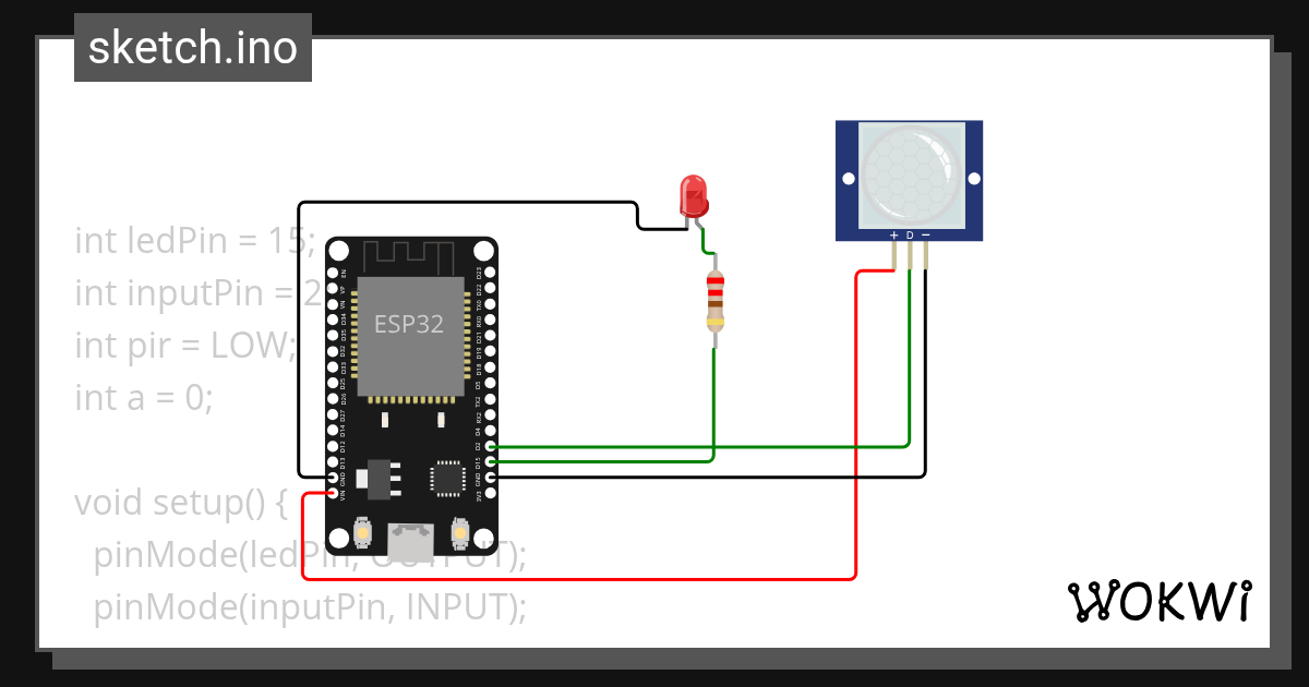 pir sensor and led Copy - Wokwi ESP32, STM32, Arduino Simulator