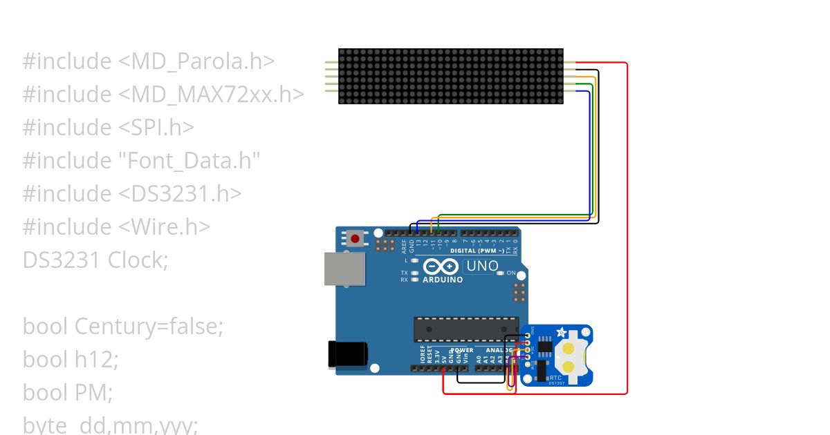 MAX7219DATETIME CLOCK simulation