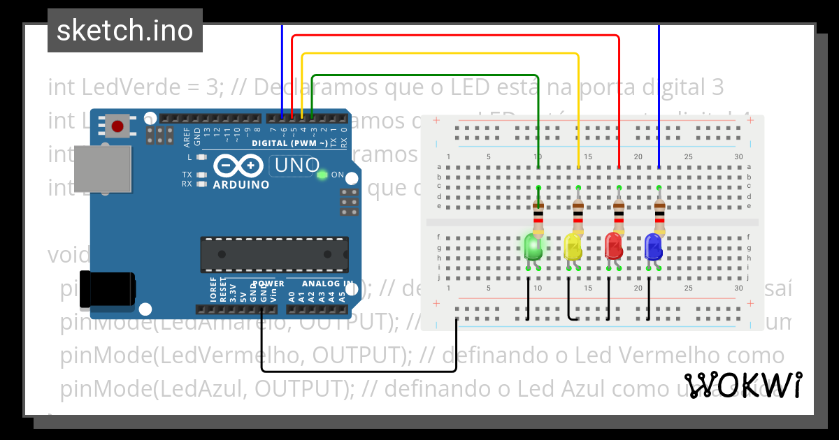 Sequencial De Leds Wokwi Esp32 Stm32 Arduino Simulator 