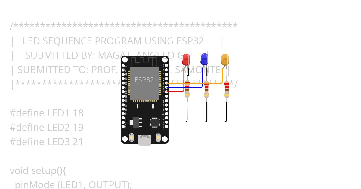 3 LED SEQUENCE simulation