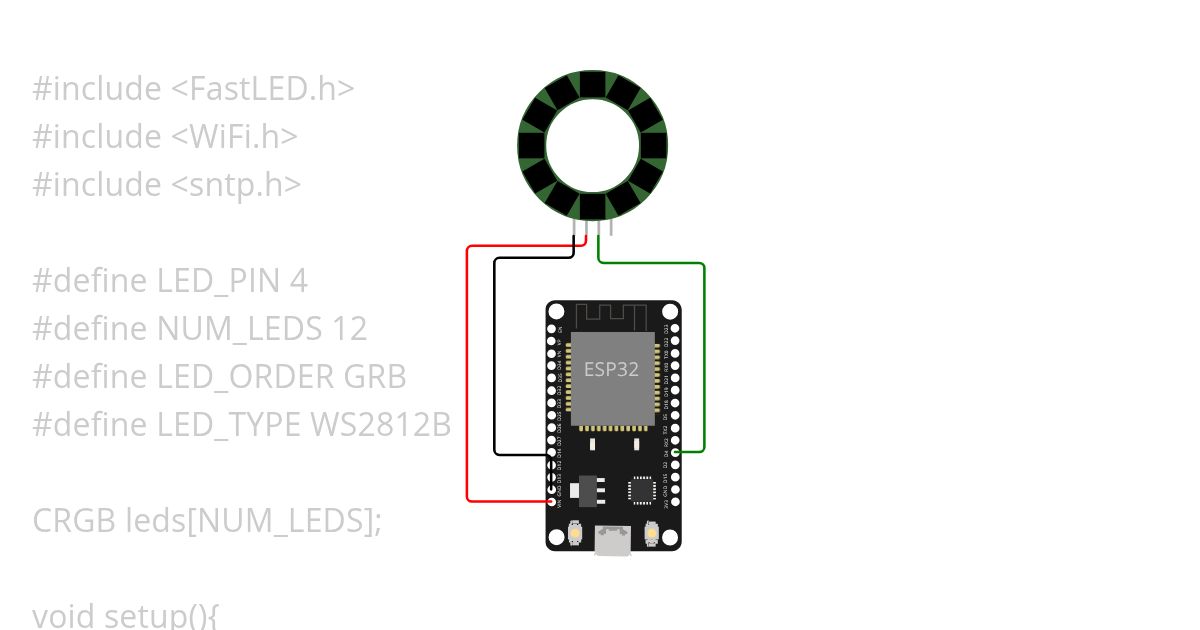 12 led clock esp32 simulation