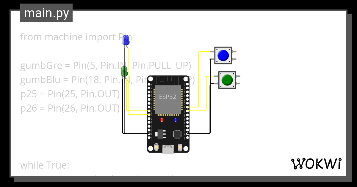 Pushbuttons To Leds Esp Wokwi Esp Stm Arduino Simulator