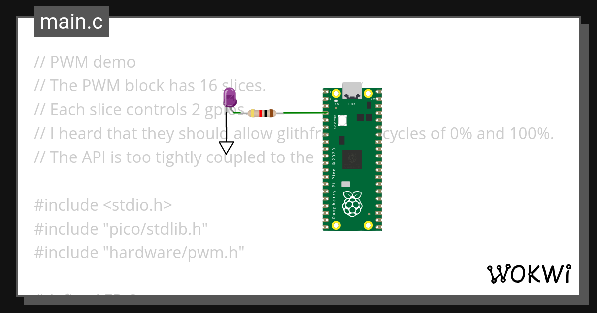 PWM led - Wokwi ESP32, STM32, Arduino Simulator