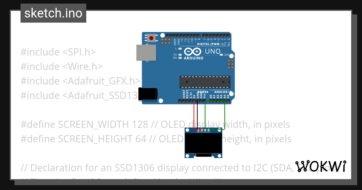 SSD1306_I2C - Wokwi ESP32, STM32, Arduino Simulator