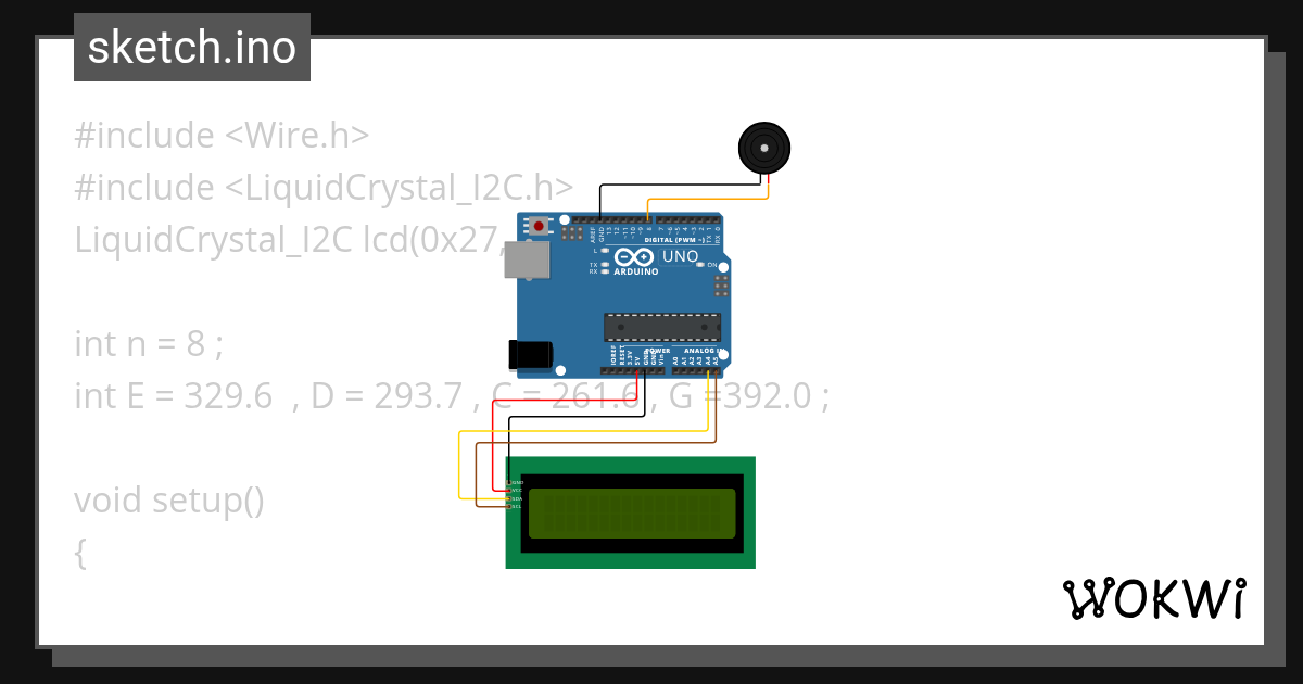 28-พนิดา-LCD+เพลงหนูมาลี - Wokwi ESP32, STM32, Arduino Simulator