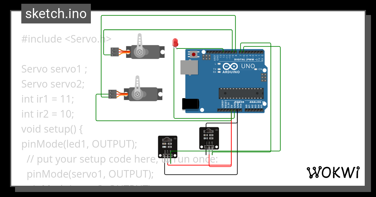 LINE FOLLOWER CAR copy - Wokwi ESP32, STM32, Arduino Simulator