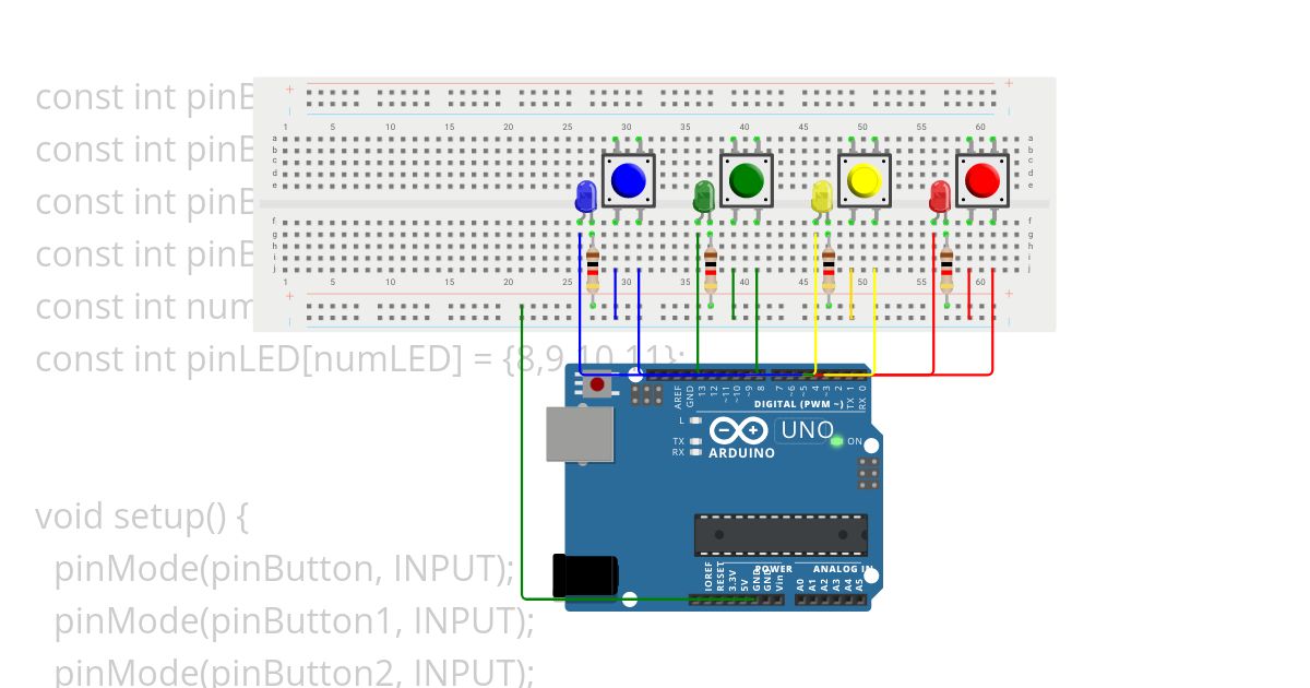 arduino button 4  simulation