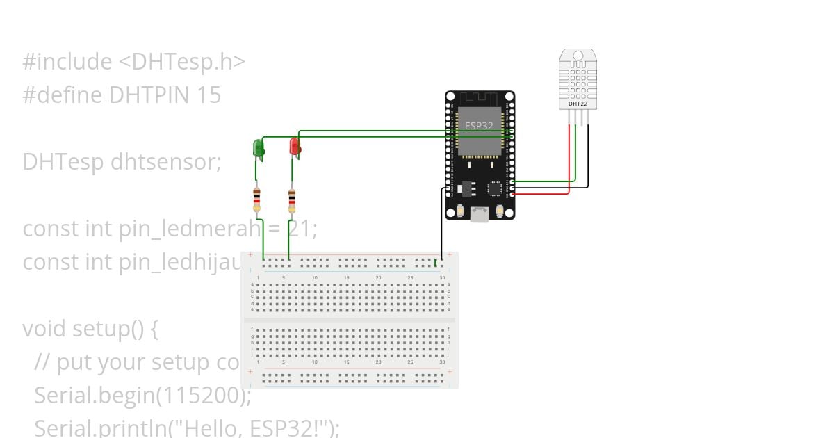 temperature controlled LED (DHT22) simulation