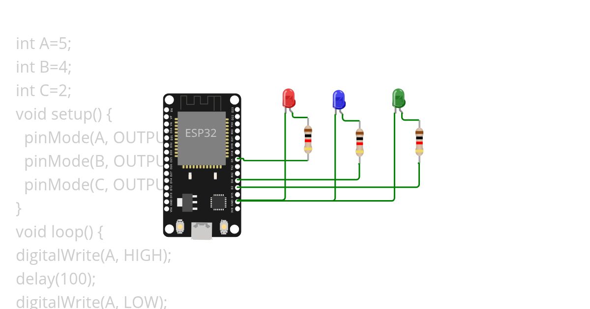 3 LED blinking simulation