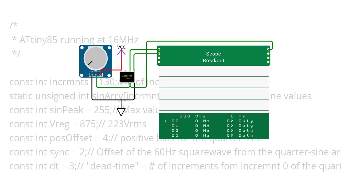 ATtiny85 inverter sine simulation