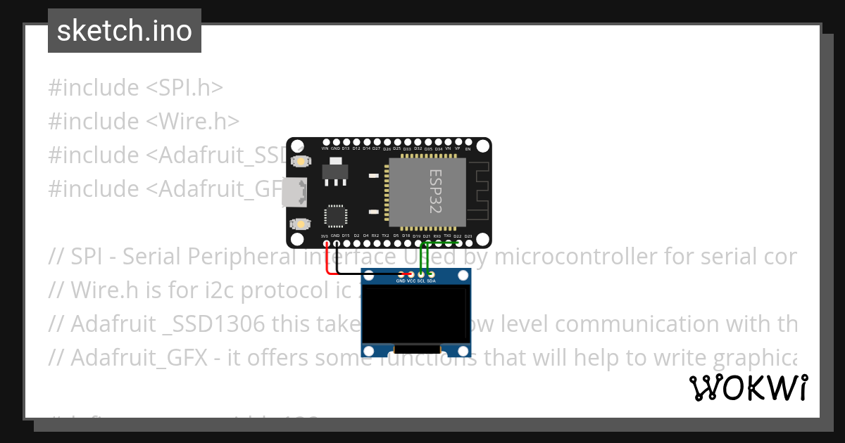 OLED Draws shape - Wokwi ESP32, STM32, Arduino Simulator
