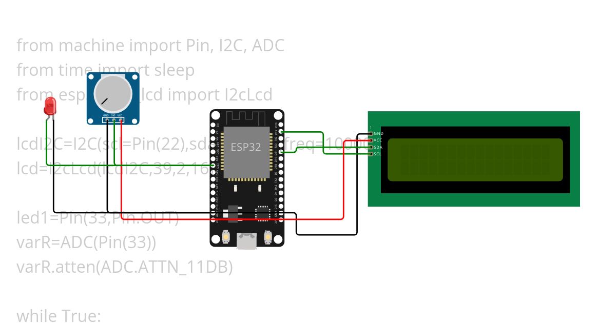 esp32 i2c ตัวต้านทานปรับค่า simulation