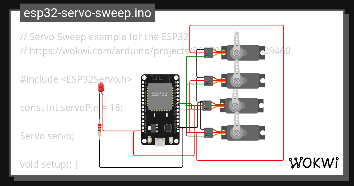 esp32servosweep.ino Copy (2) Wokwi ESP32, STM32, Arduino Simulator