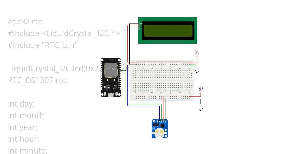 esp32 lcd rtc  simulation