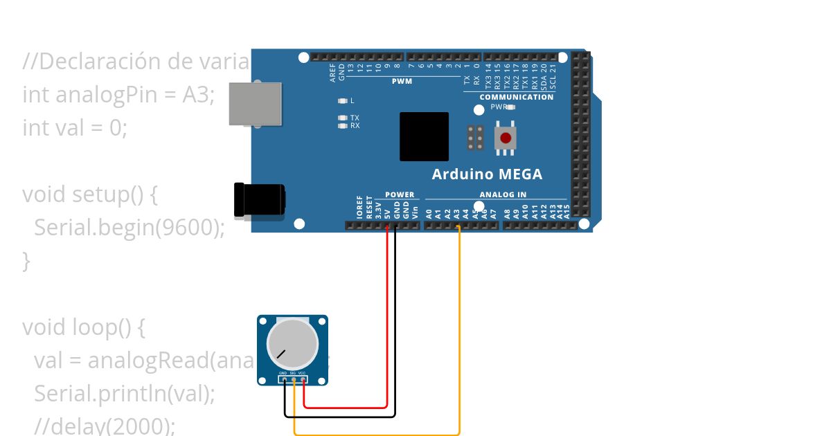 Mega - potentiometer simulation