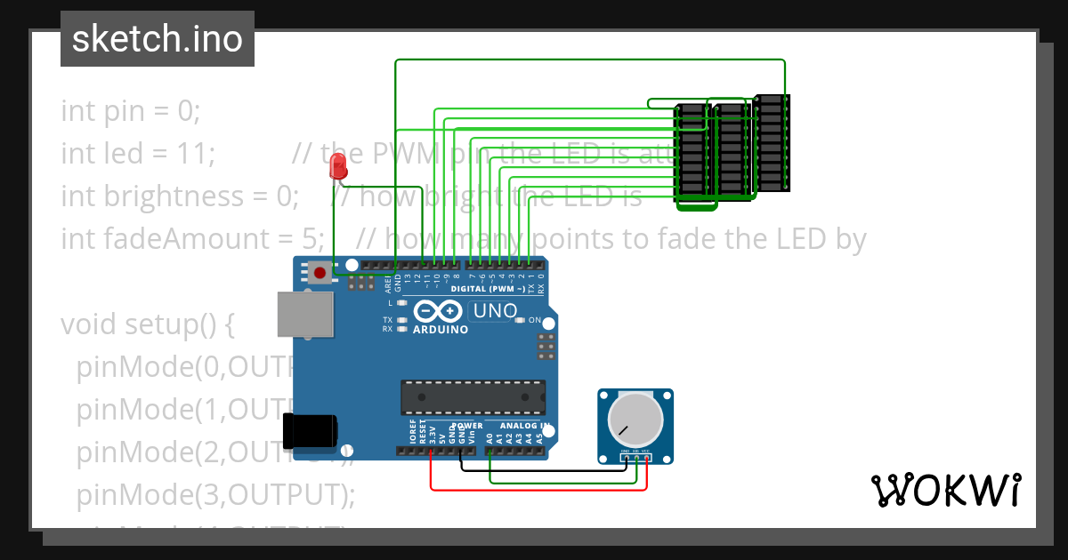 analogove a digitalni vstupy a vystupy - Wokwi ESP32, STM32, Arduino ...