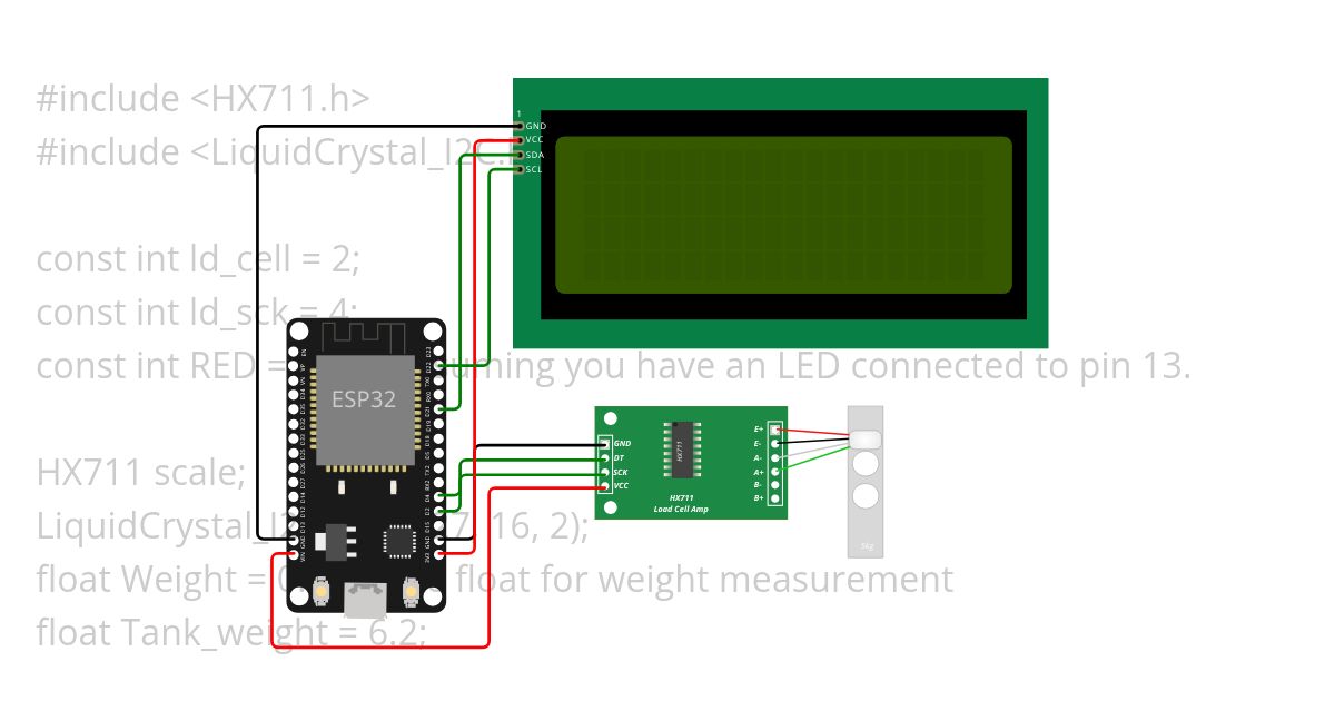 ESP 32 Weight Scale simulation