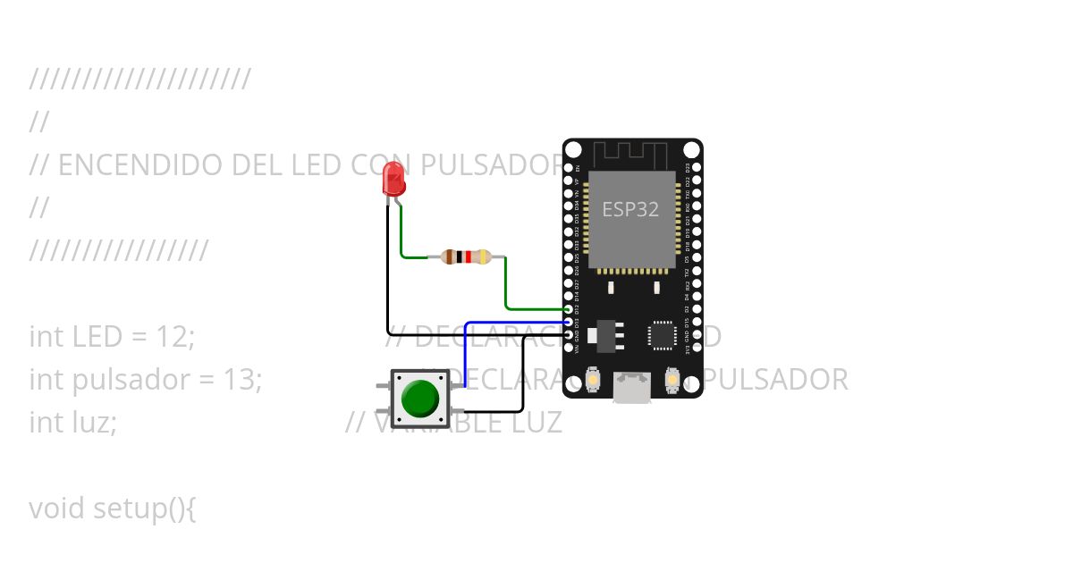 ENCENDIDO DE LED CON PULSADOR simulation