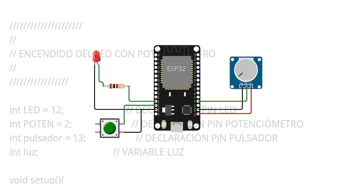 ENCENDIDO DE LED CON POTENCIOMETRO simulation