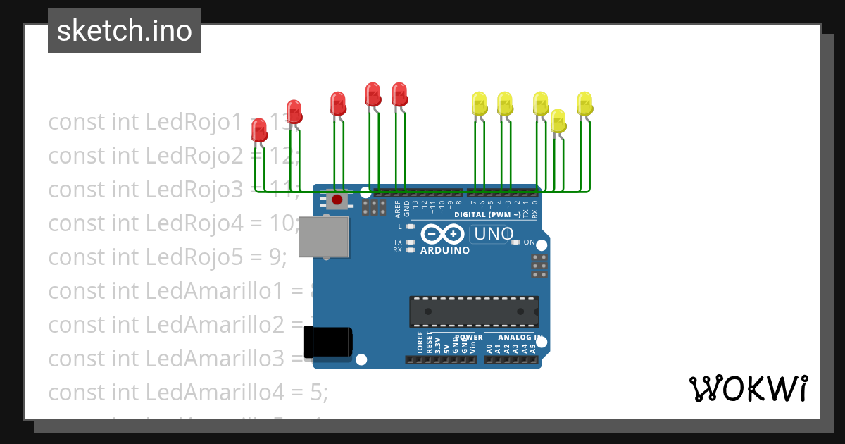 led DI - Wokwi ESP32, STM32, Arduino Simulator