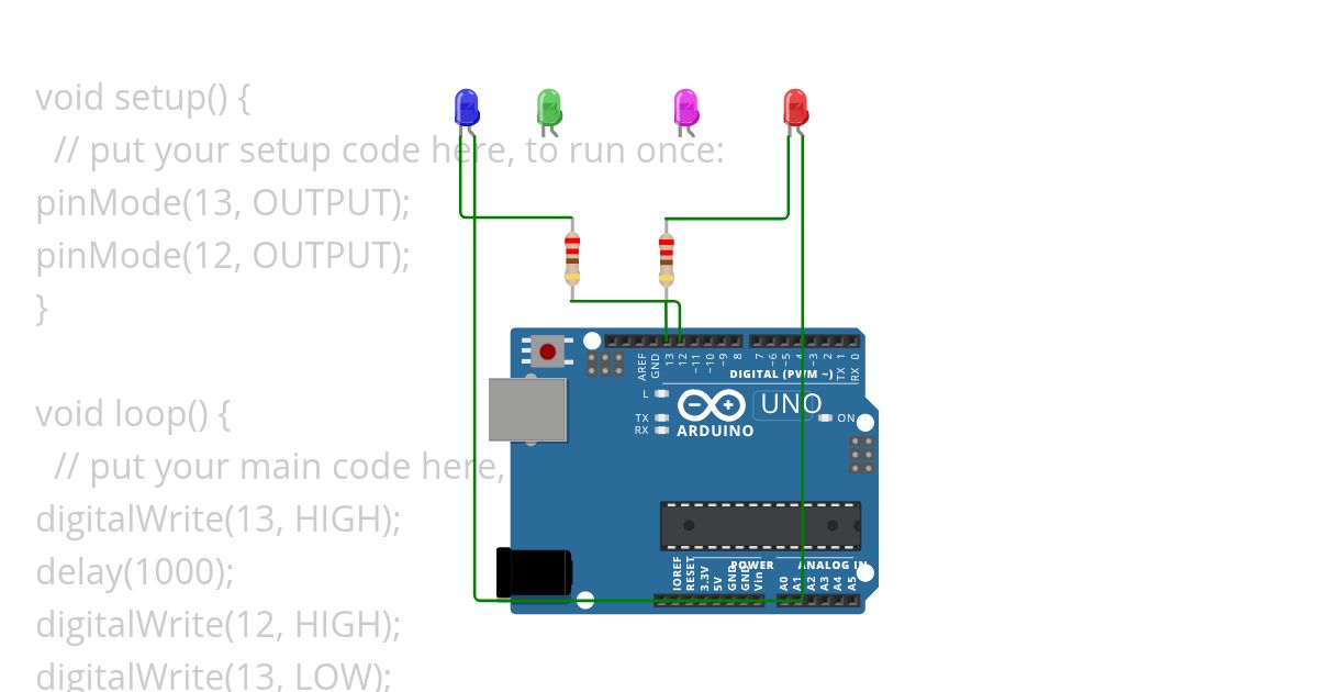 Blinking External LED simulation
