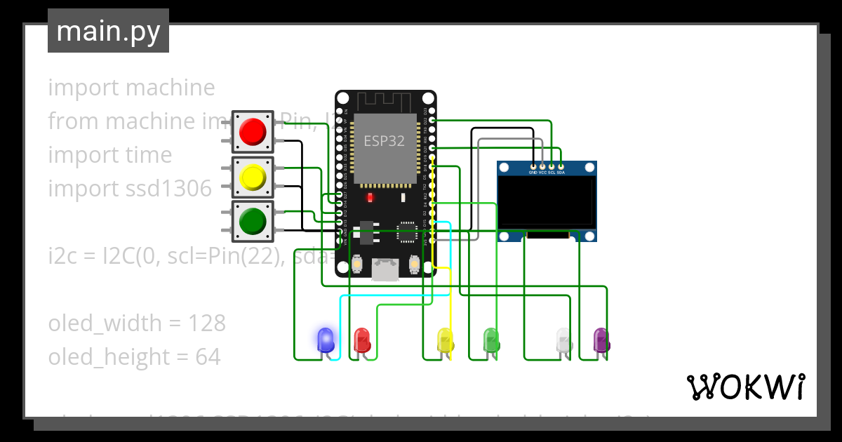 Menu On Led Screen Wokwi Esp32 Stm32 Arduino Simulator Nbkomputer 5051