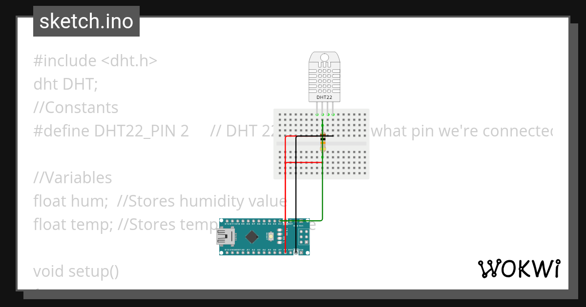 DHT22 - Wokwi ESP32, STM32, Arduino Simulator