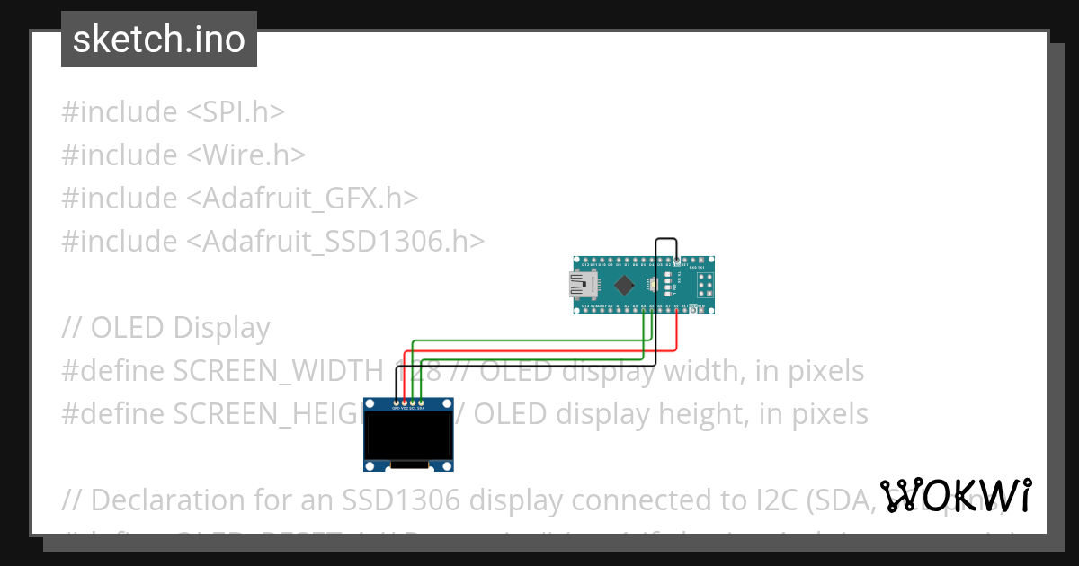 Arduino Nano to 4pin OLED display + Adafruit library Copy - Wokwi ESP32 ...