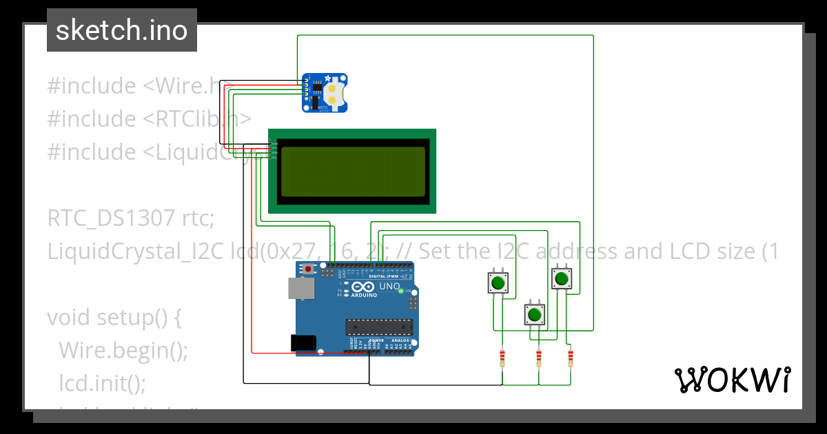 Tiny RTC Code - Wokwi ESP32, STM32, Arduino Simulator