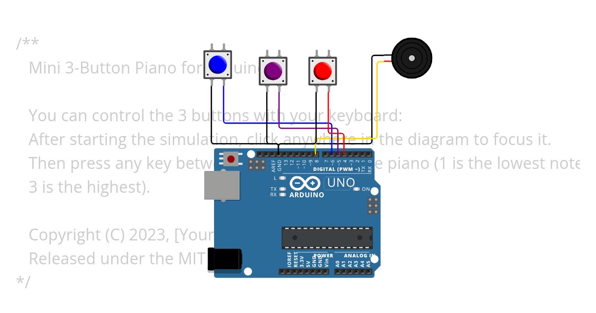 3 button piano simulation